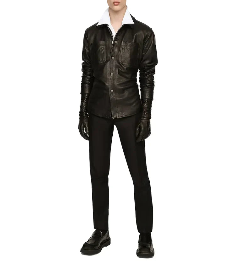 Men’s Minimalist Leather Jacket premium genuine leather jacket black or brown