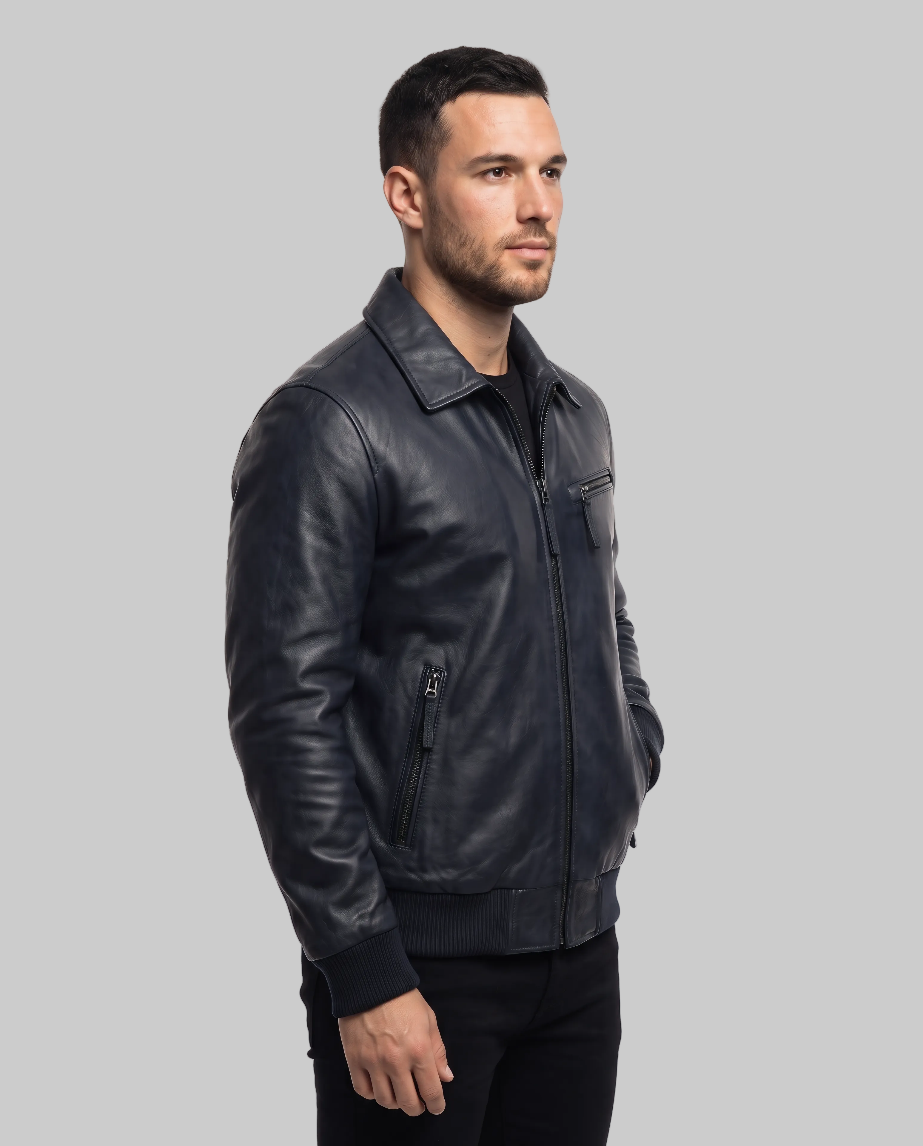Classic Zip-Up Winter Jacket leathertex
