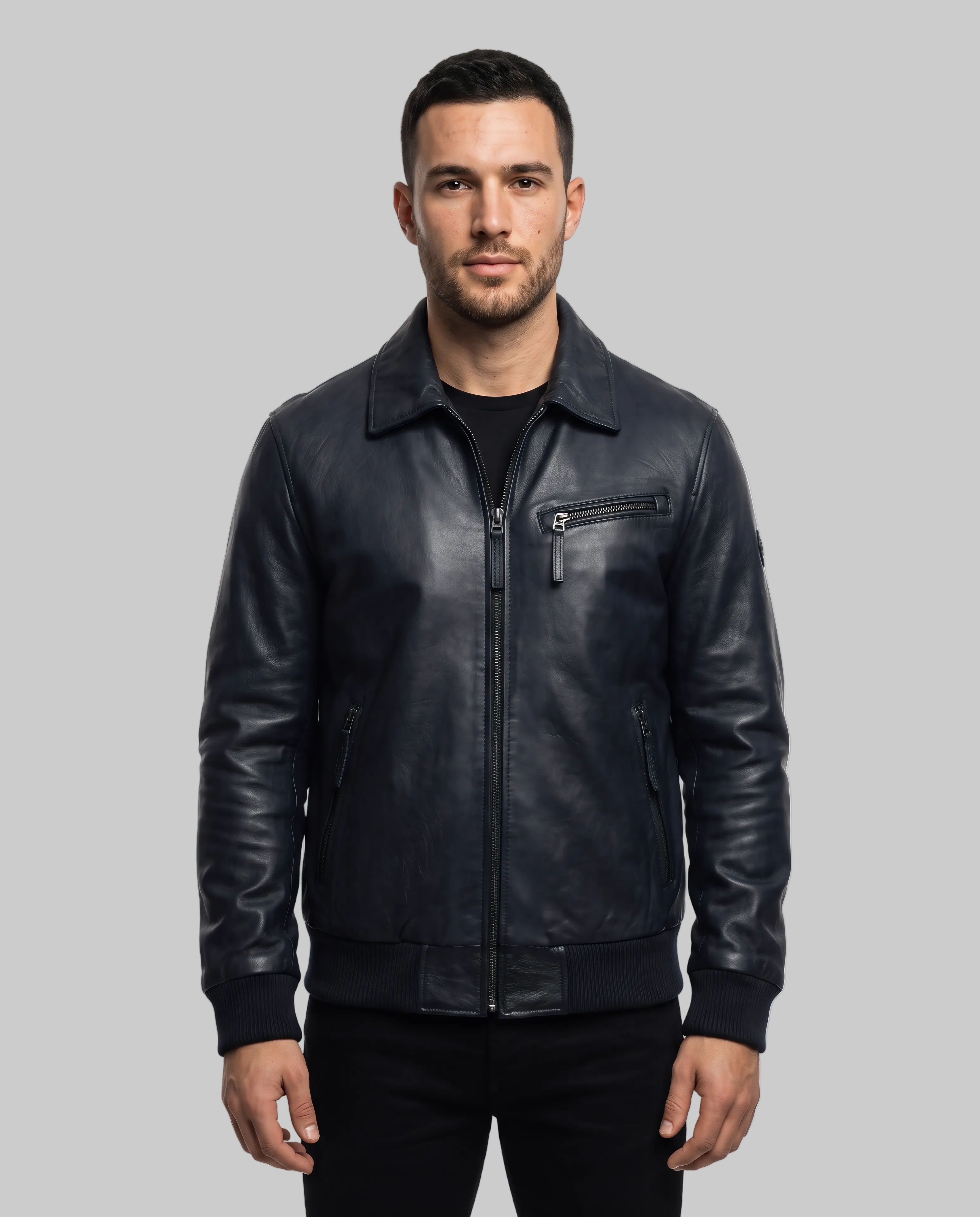 Classic Zip-Up Winter Jacket leathertex