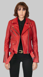 Crimson Biker Jacket