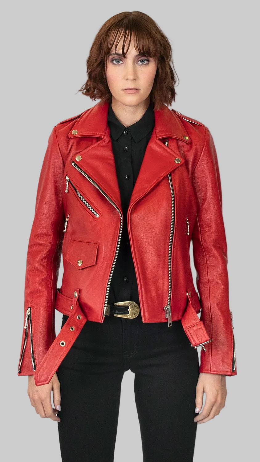 Crimson Biker Jacket