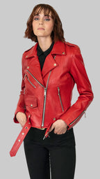 Crimson Biker Jacket