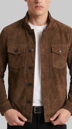 BUTTON UP SUEDE JACKET
