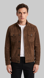 BUTTON UP SUEDE JACKET