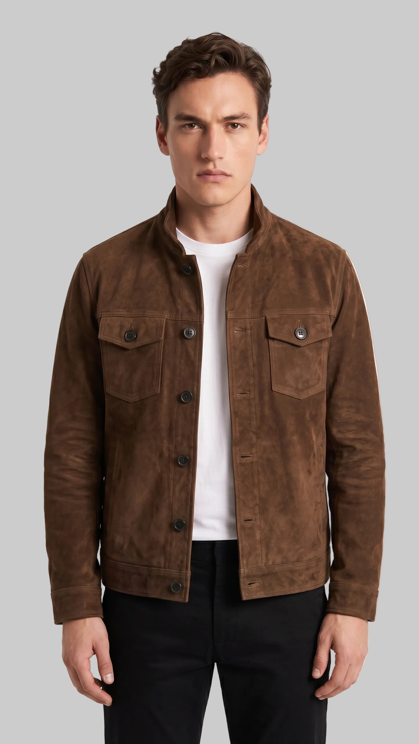 BUTTON UP SUEDE JACKET