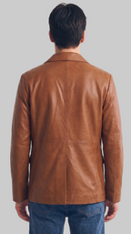 LEATHER  BLAZER BROWN