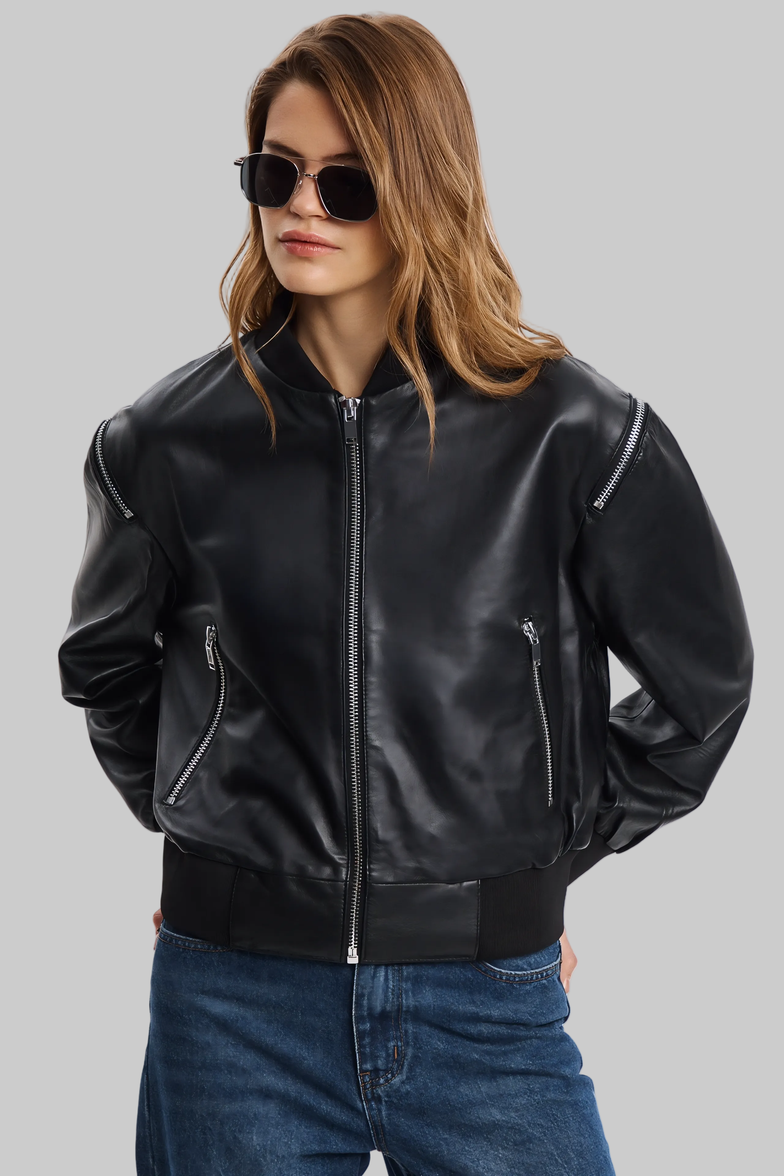 LEATHER BOMBER