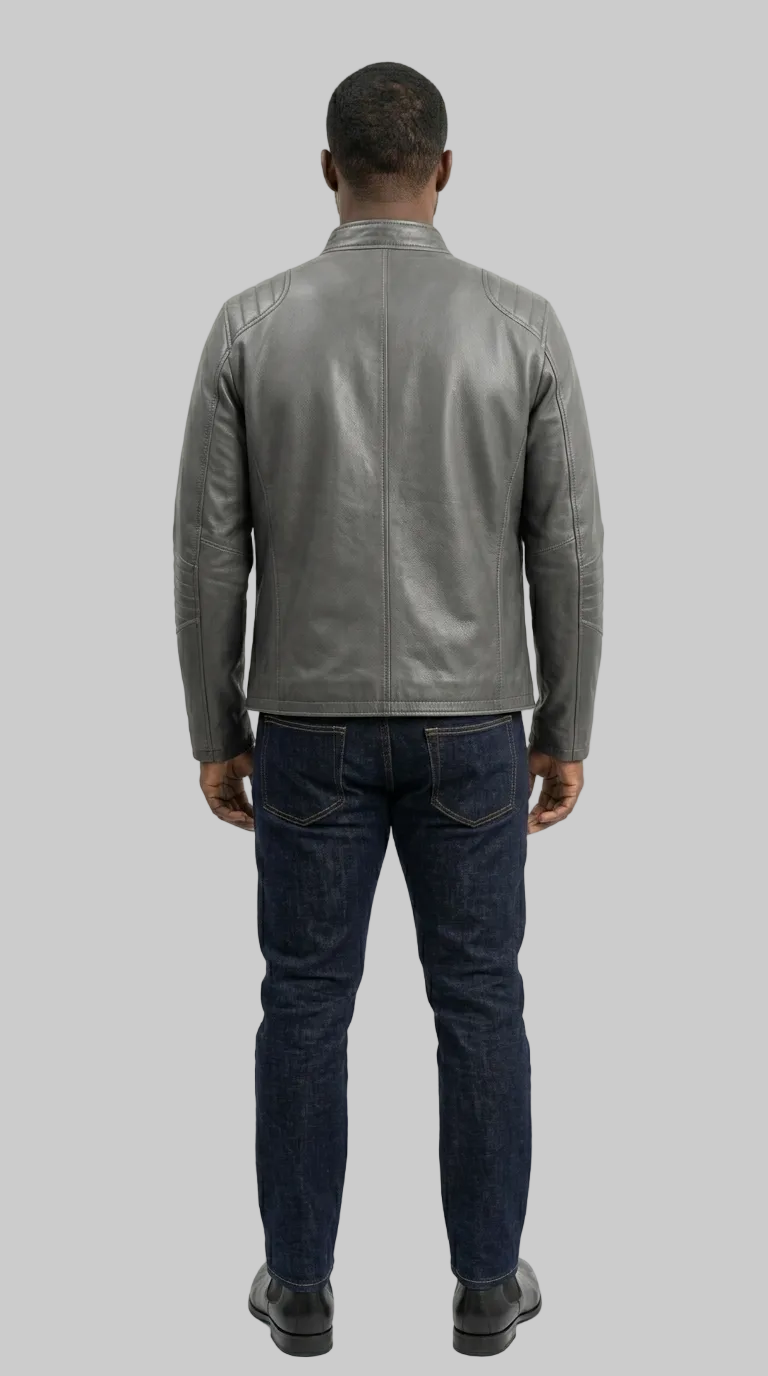 Men's Grey Leather Jackets