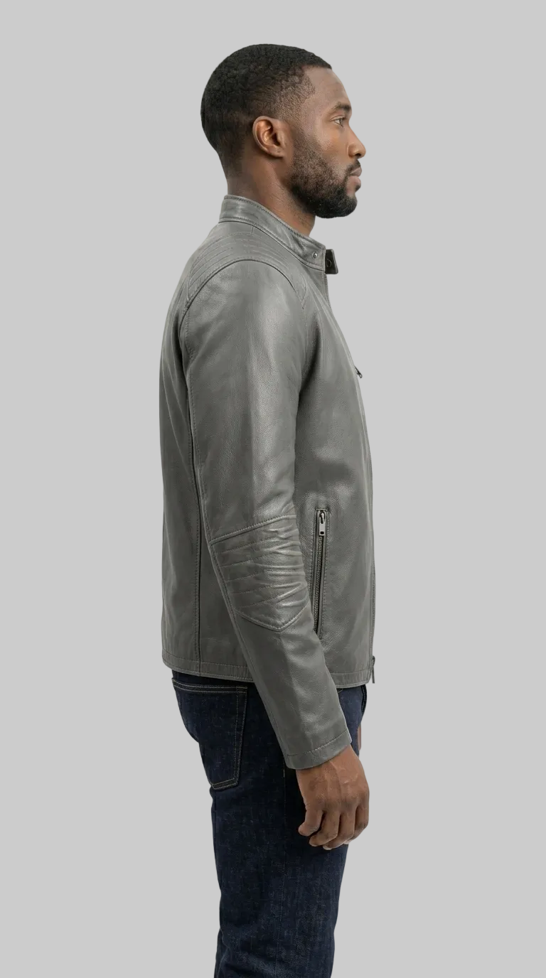 Men's Grey Leather Jackets