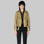 Sand Leather Biker Jacket