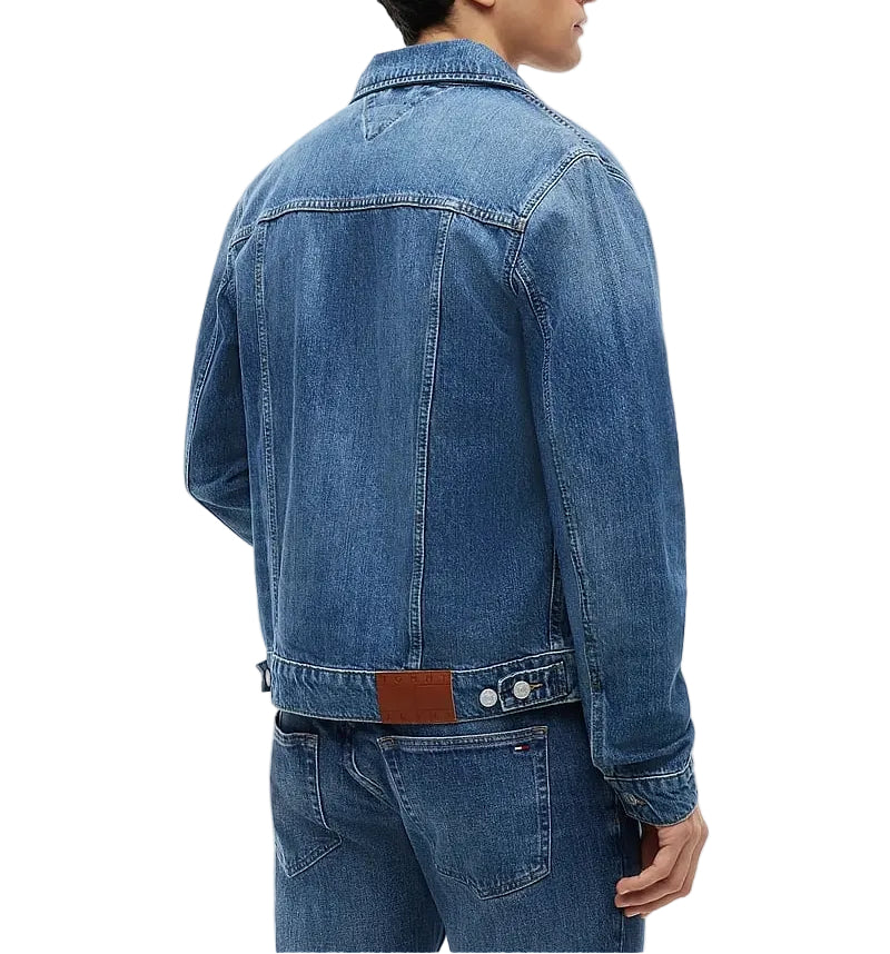 Slim Fit Medium Wash Denim Trucker Jacket.