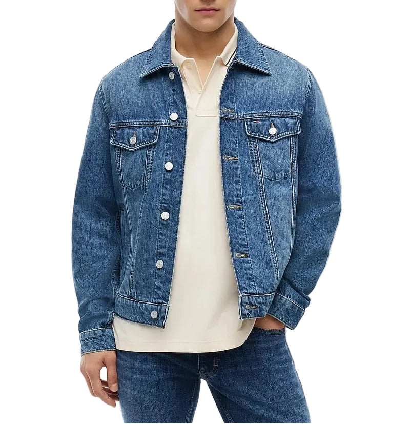 Slim Fit Medium Wash Denim Trucker Jacket.