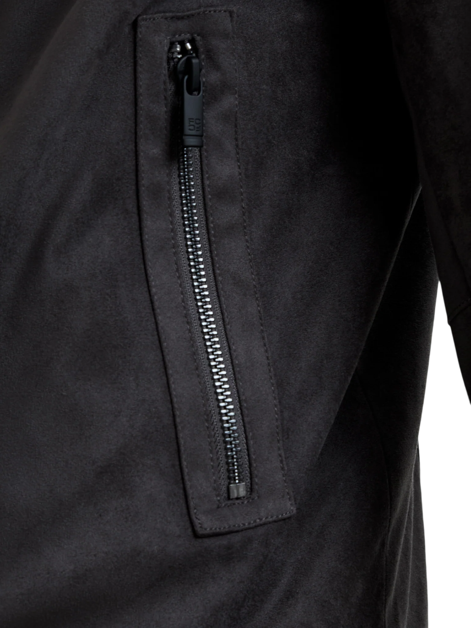 Charcoal Suede Bomber Jacket