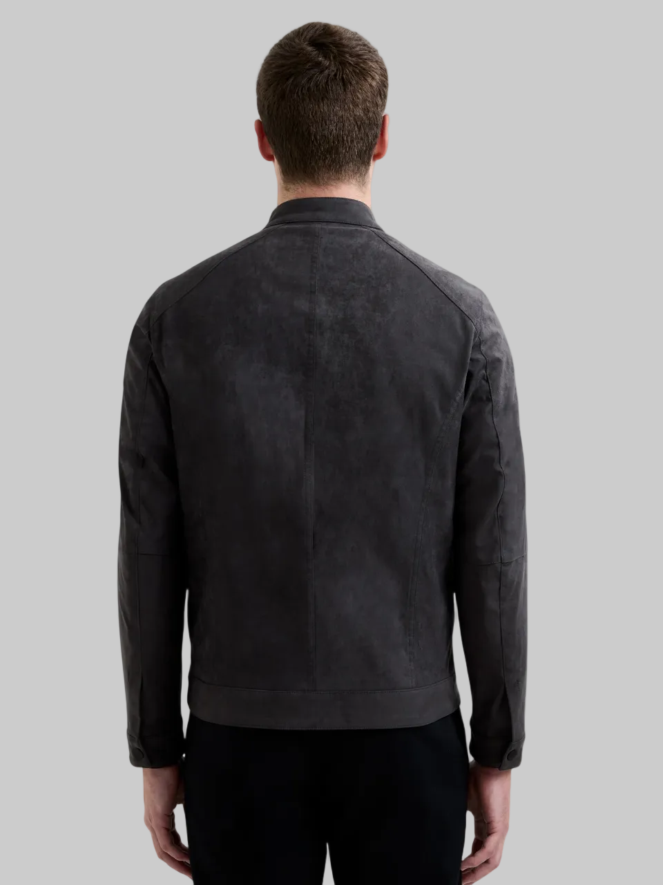 Charcoal Suede Bomber Jacket