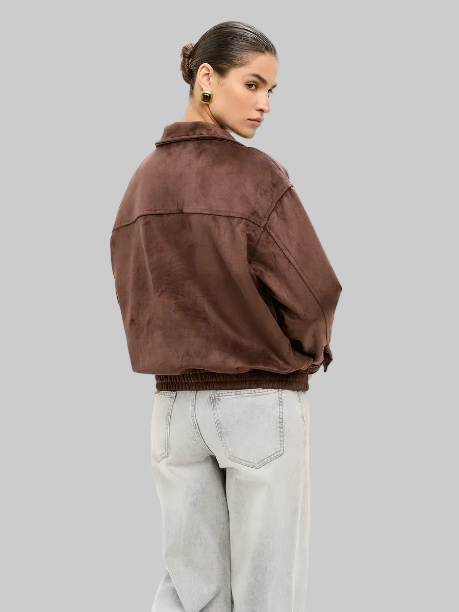 Suede Button-Up Jacket