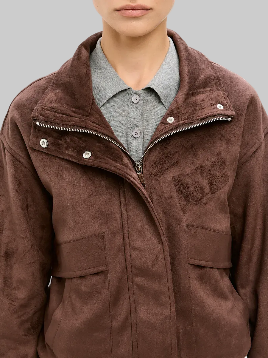 Suede Button-Up Jacket