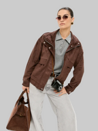 Suede Button-Up Jacket