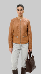 Tan Collarless Leather