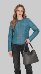 Turquoise Moto Jacket
