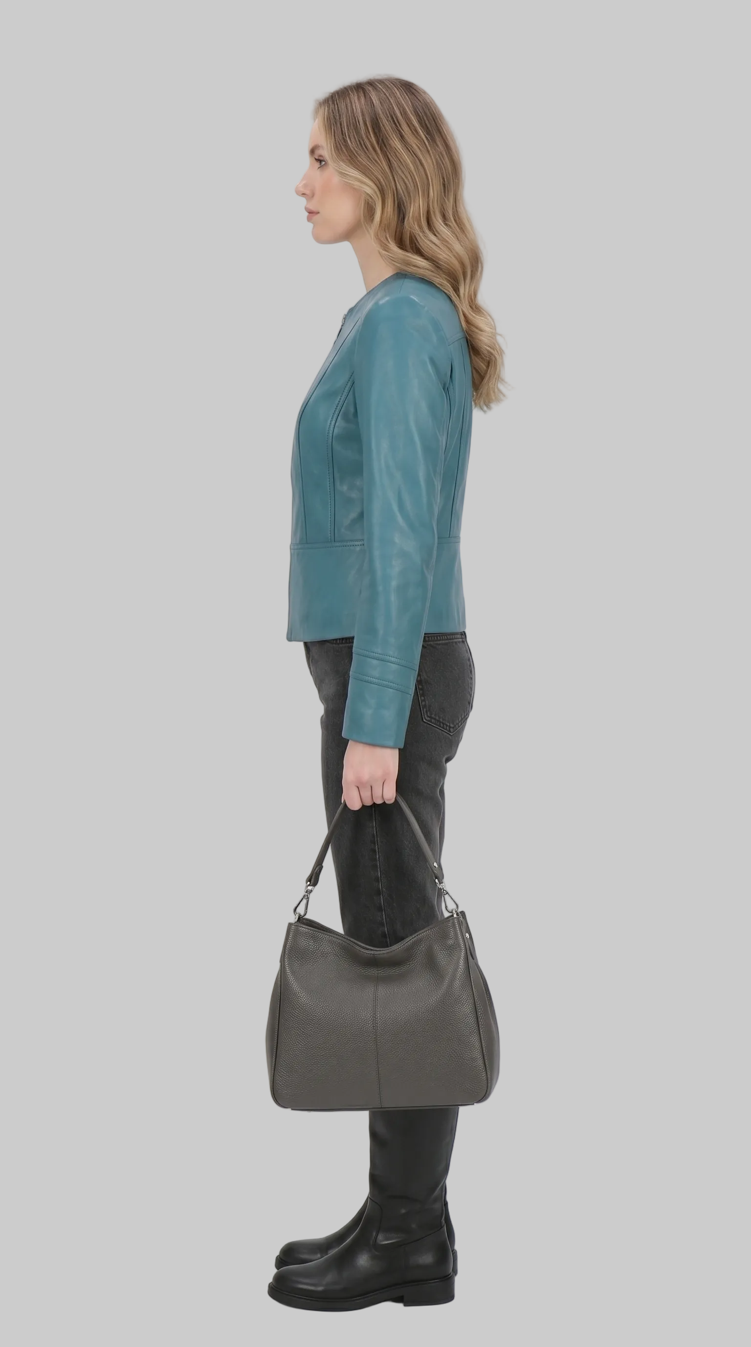 Turquoise Moto Jacket