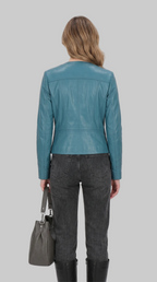 Turquoise Moto Jacket
