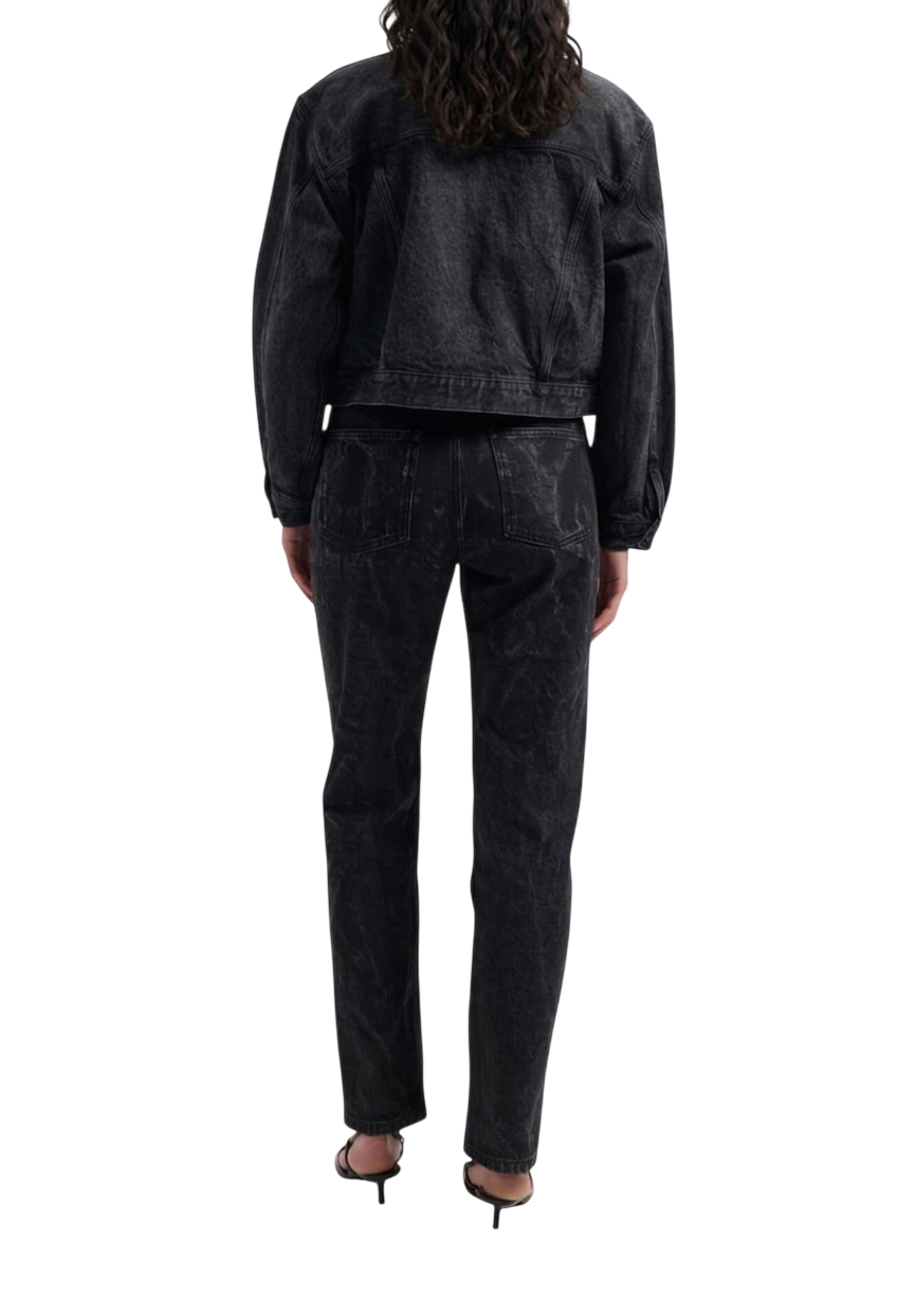Women's Washed Black Denim Jacket