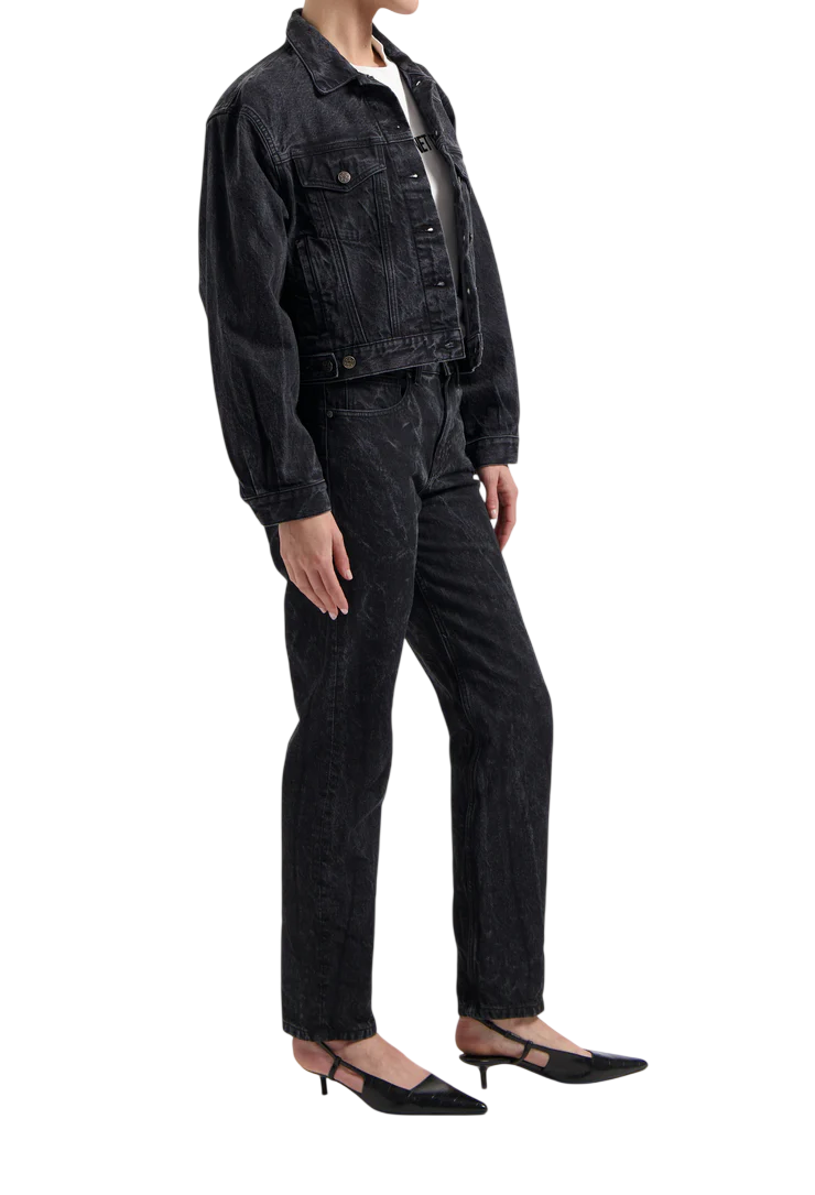 Women's Washed Black Denim Jacket