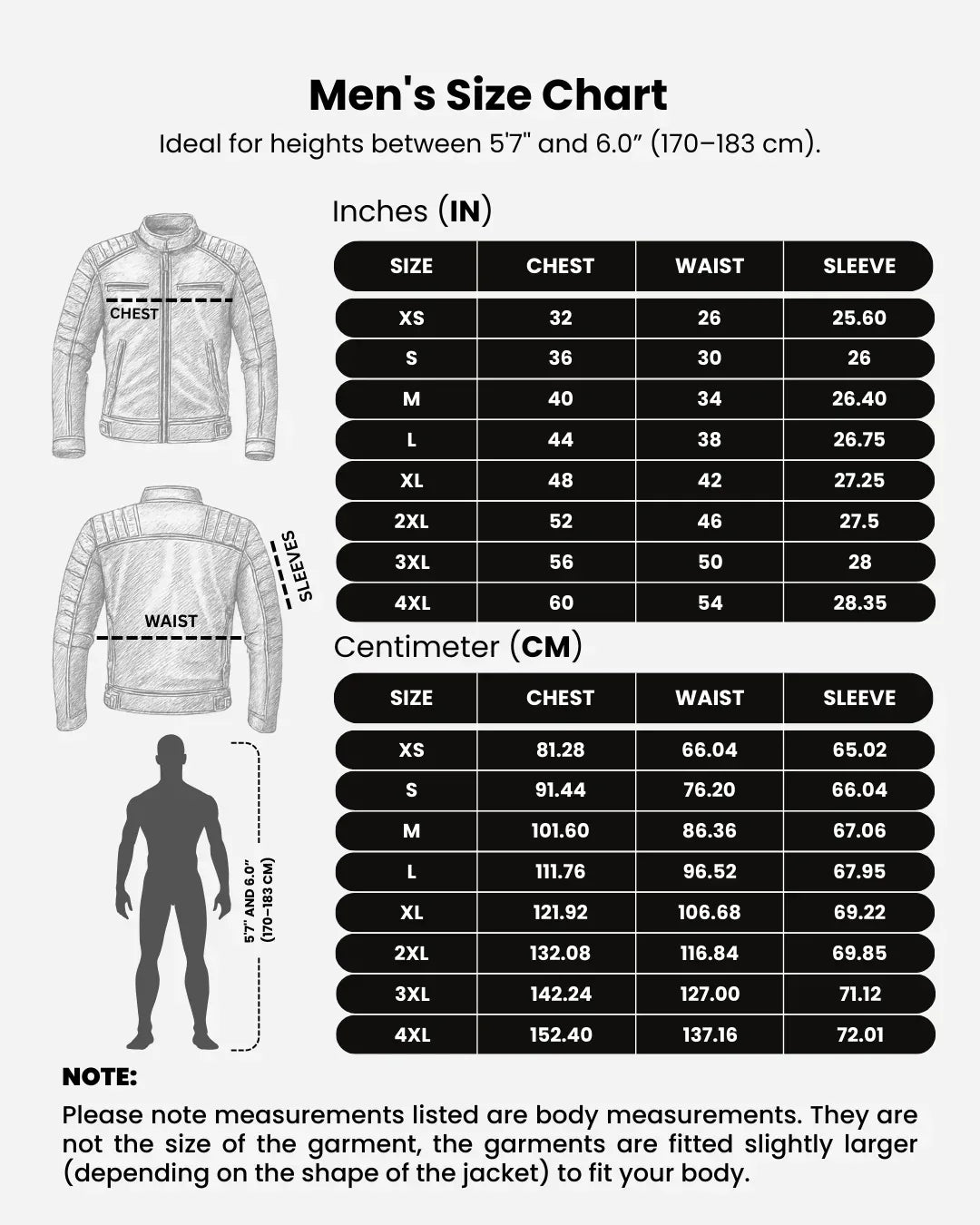 size chart-LeatherTex