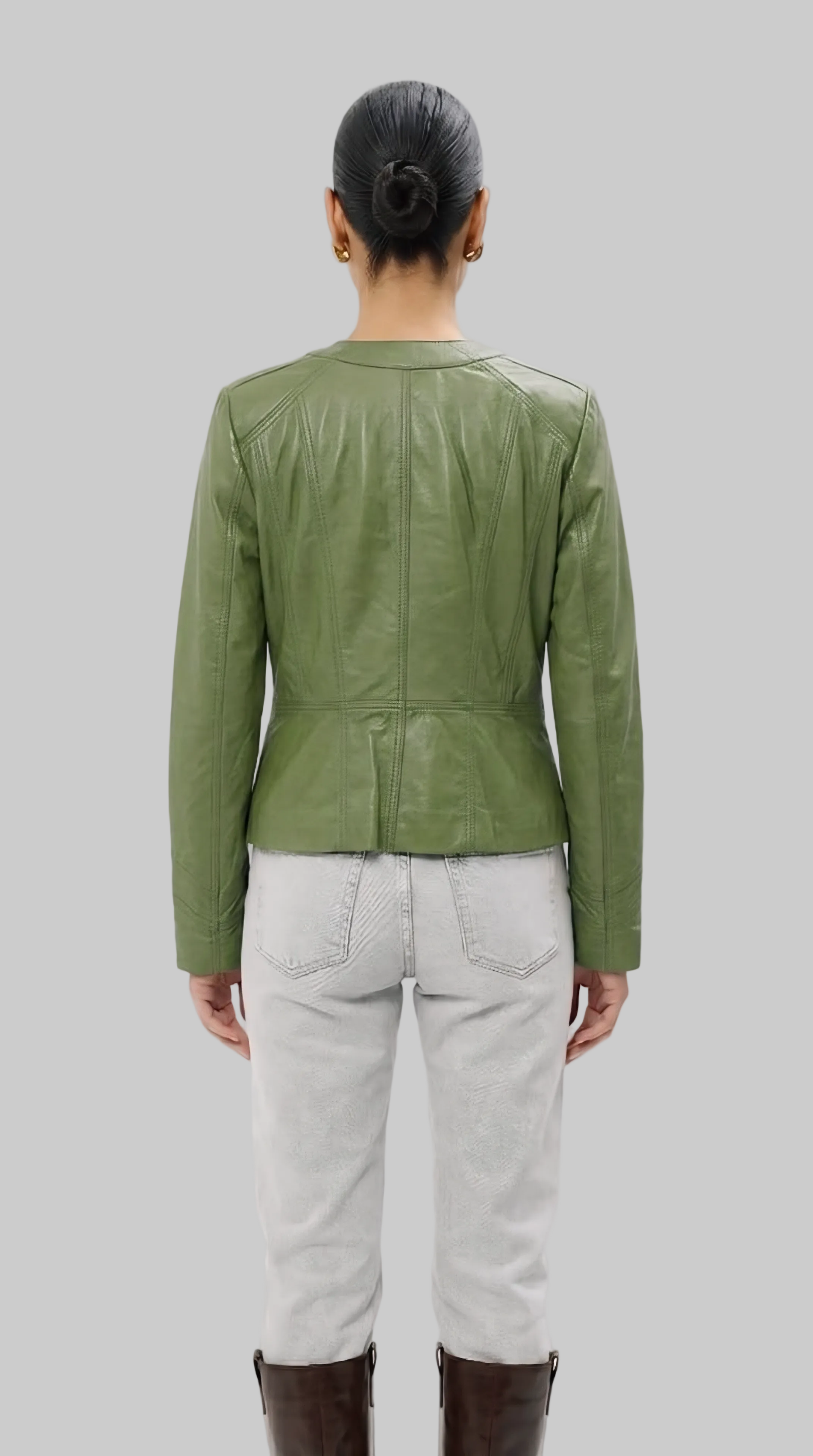 Apple Green Leather Jacket
