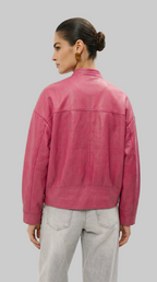 Pink Oversize Bomber Jacket