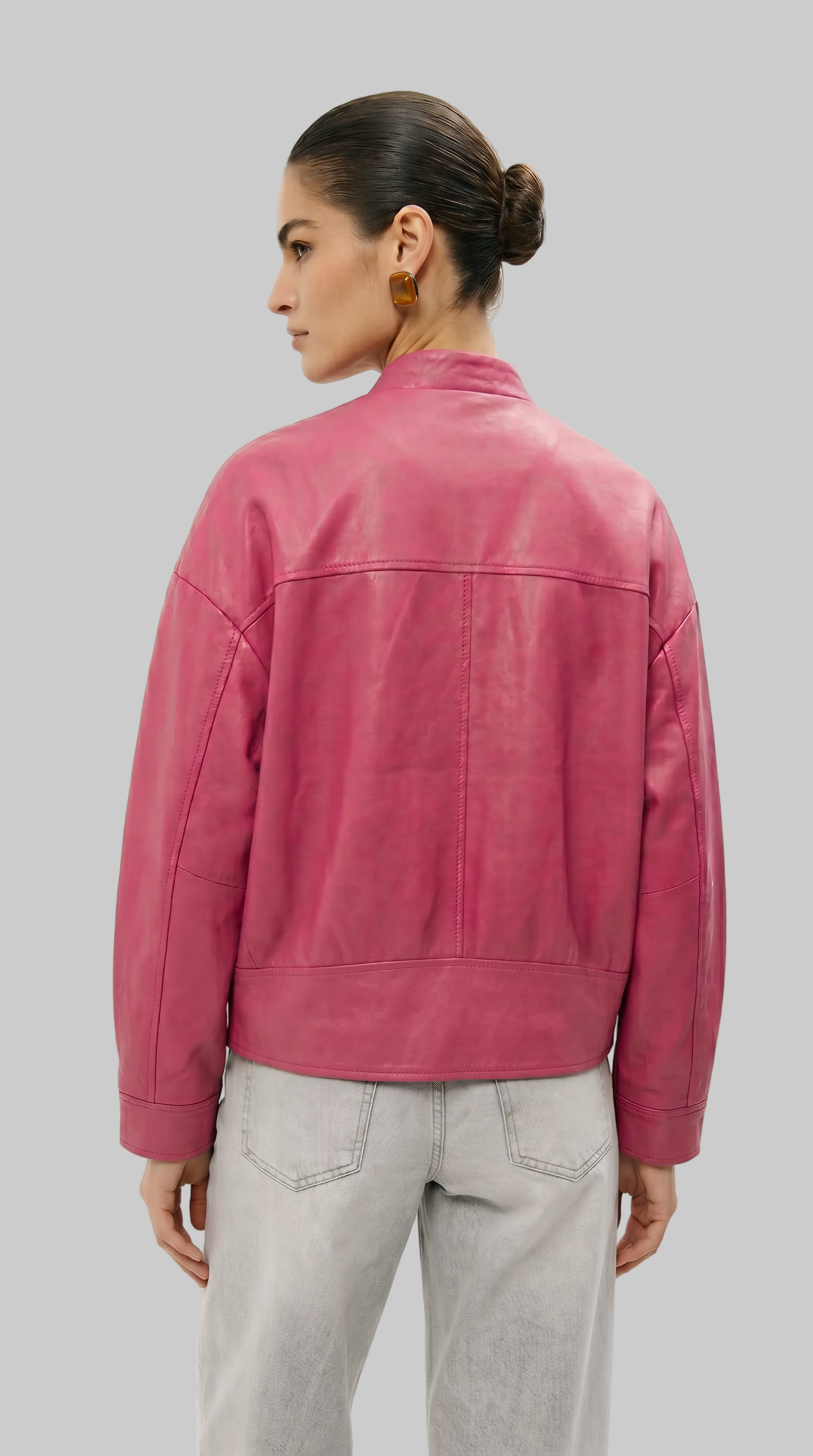 Pink Oversize Bomber Jacket