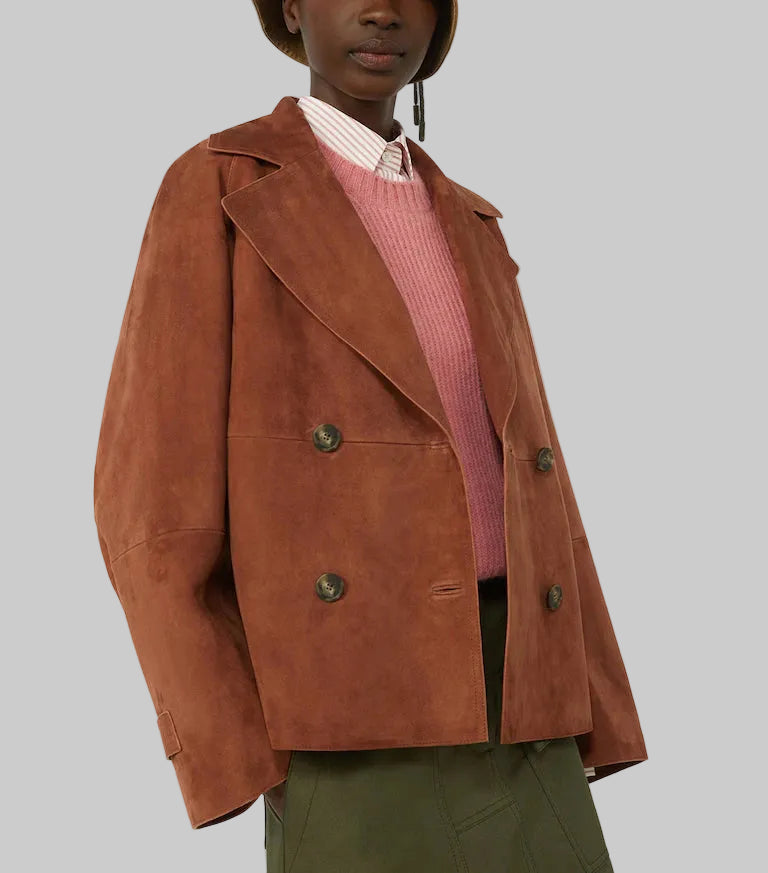 Signature Suede Pea coat
