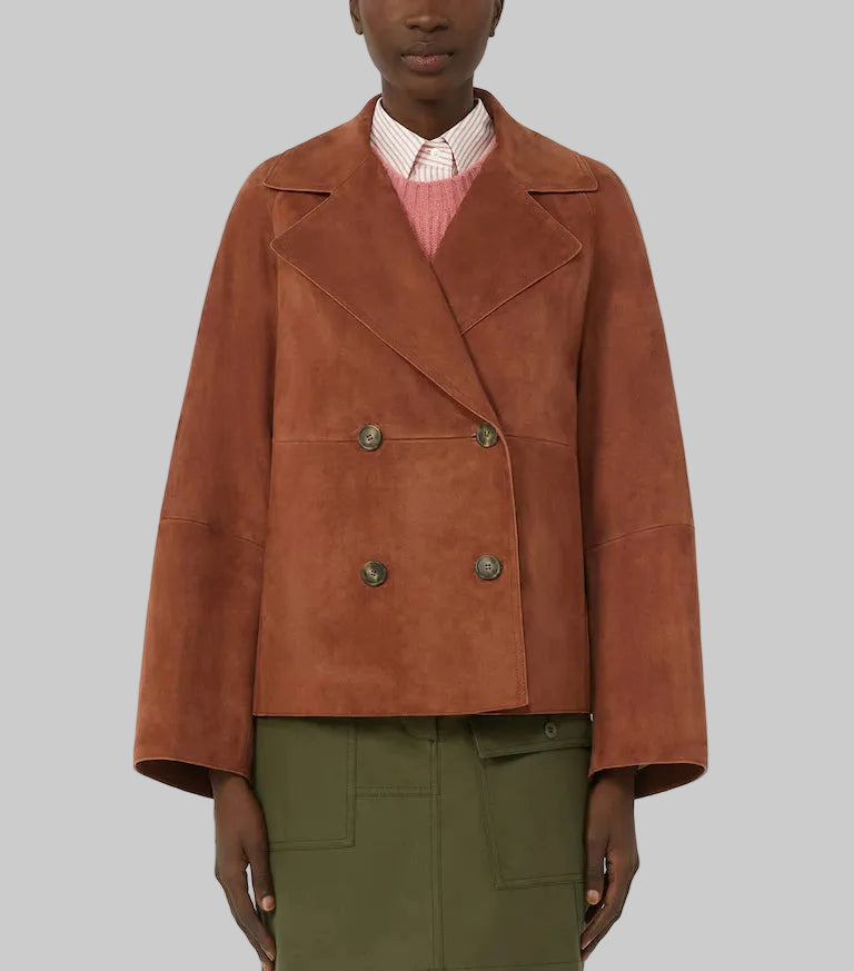 Signature Suede Pea coat